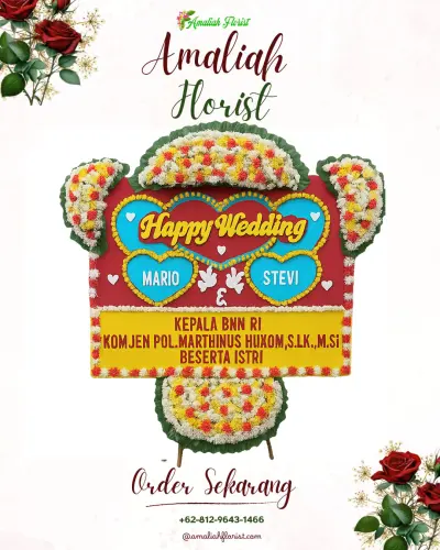 Karangan Papan Bunga Pernikahan di Candiwulan